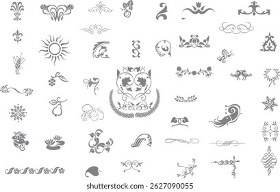 A beautifully crafted floral vector design featuring delicate leaves, hearts, and ornamental borders. Perfect for invitations, greeting cards, and decorative projects.