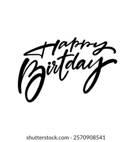 A beautifully crafted handwritten style of Happy Birthday text, ideal for various celebrations and invitations