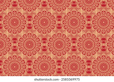 A beautifully crafted Islamic pattern featuring intricate geometric designs and traditional ornamental elements. Inspired by Islamic architecture and Middle Eastern art, this seamless pattern showcase