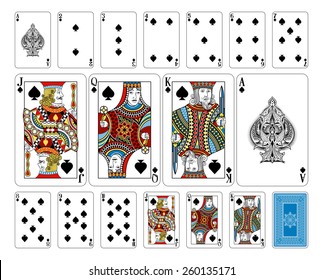 Beautifully crafted new original playing card deck design. Bridge size Spade playing cards plus playing card back