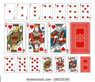 Beautifully crafted new original playing card deck design.  Bridge size heart playing cards plus playing card back