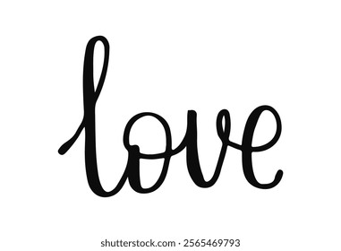 A beautifully crafted script displaying the word Love in elegant black lettering against a clean white background. Perfect for home decor, gifts, or art projects.