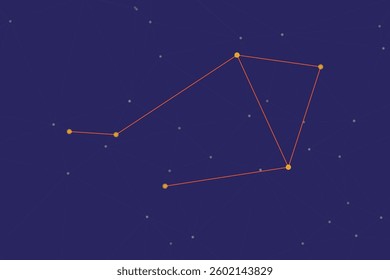 A beautifully crafted vector background with glowing dots and lines outlining the Libra zodiac constellation creates an artistic, mesmerizing, and visually rich pattern for cosmic themed projects.