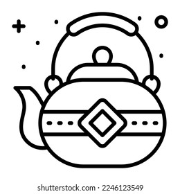 Beautifully design of chinese cultural teapot vector