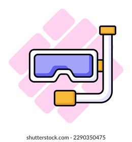 Beautifully design vector of snorkeling mask in modern style, easy to use icon