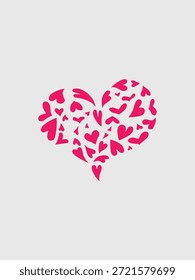 Una forma de corazón abstracta bellamente diseñada realizada en un estilo de Vector plano y limpio, ideal para transmitir amor, romance y ocasiones especiales.