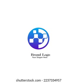 Logotipos abstractos de marcas grandes de diseño atractivo
