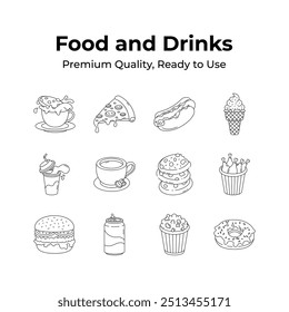 Beautifully designed amazing food and drinks icons, ready for premium use