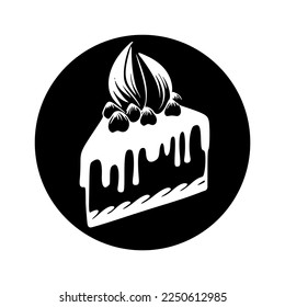 Beautifully designed black and white cake logo. Ideal for bakeries, pastry shops and any business related to desserts and sweets.