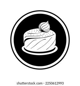 Beautifully designed black and white cupcake logo. Good for prints.