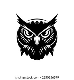 Beautifully designed black and white owl logo. Good for typography.