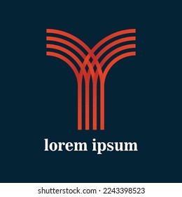 Beautigend konzipiertes Concept-Logo des Buchstaben Y Zeilen 