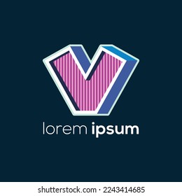 Beautifully Designed Concept Logo Of Letter 3D V 