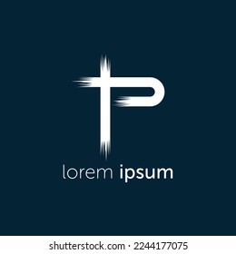 Beautifully Designed Concept Logo Of Letter P Brush 