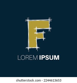 Logotipo De Concepto Diseñado Con Bonito Diseño De Líneas De Letra F 