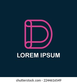 Logotipo De Concepto Diseñado Con Bonito Diseño De Líneas De Letra D 