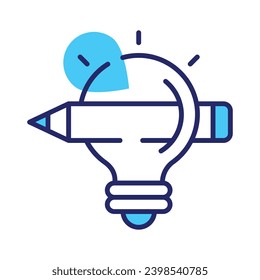 Beautifully designed creative idea vector, pencil with light bulb