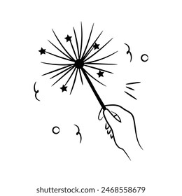 Beautifully designed doodle icon of sparklet
