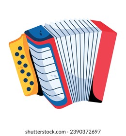 Beautifully designed flat icon of accordion