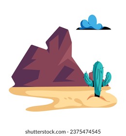 Beautifully designed flat icon of dessert rock 