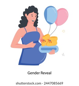 Beautifully designed flat icon of gender reveal