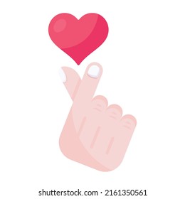 A beautifully designed flat icon of love gesture 

