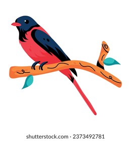 Beautifully designed flat icon of minivet bird 