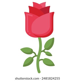 Beautifully Designed Flat Icon of a Rose Flower for Elegant and Simple Vector Illustrations