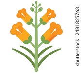 Beautifully Designed Flat Icon of Snapdragons Flower: Perfect for Adding a Touch of Nature to Your Vector Art and Graphic Design Projects