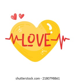Beautifully designed flat sticker of love 