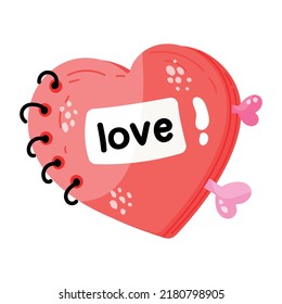 Beautifully designed flat sticker of love 