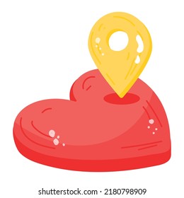 Beautifully designed flat sticker of love 