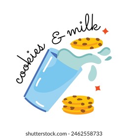 Beautifully designed flat sticker of milk cookie 