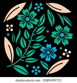 A beautifully designed floral pattern in vector format, perfect for creative projects, graphic design, textiles, wallpapers, invitations, branding, and decorative artwork. Ideal for digital and print