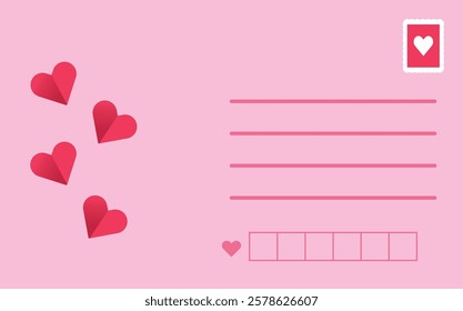 A beautifully designed front side of a Valentine's Day love letter, perfect for romantic cards, invitations, and gifts celebrating love and affection. 