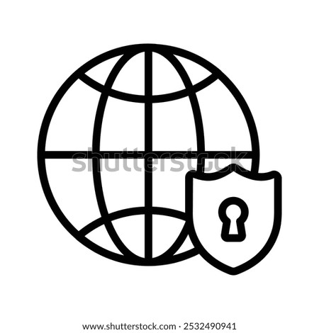 Beautifully designed global protection icon in trendy style