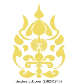A beautifully designed golden Thai ornamental pattern inspired by traditional floral motifs. This intricate vector artwork reflects the elegance and sophistication of Thai art, making it perfect for t