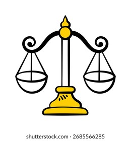 Icono de balanza dibujado a mano bellamente diseñado, listo para uso premium