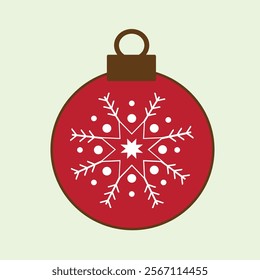 A beautifully designed, high-quality vector illustration of a classic Christmas ball ornament.