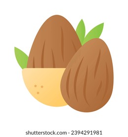 Beautifully designed icon of almond in modern style, edible dry fruit
