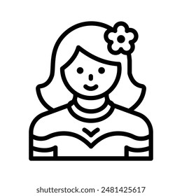 Beautifully designed icon of bride in modern style