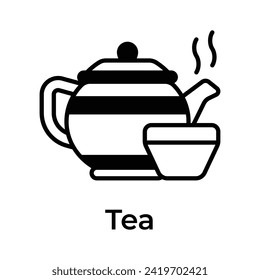 Beautifully designed icon of chinese cultural teapot, trendy editable vector