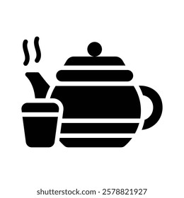 Beautifully designed icon of chinese cultural teapot, trendy editable vector