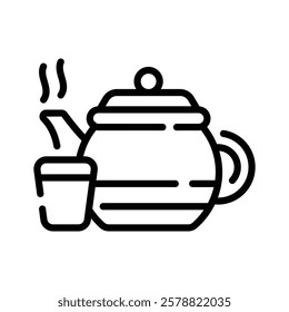 Beautifully designed icon of chinese cultural teapot, trendy editable vector