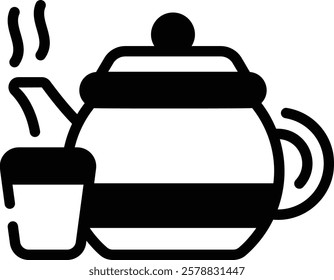 Beautifully designed icon of chinese cultural teapot, trendy editable vector