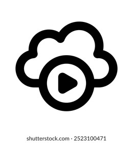 Beautifully designed icon of cloud video, ready to use and download