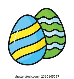 Beautifully designed icon of decorative eggs in trendy style, easy to use vector