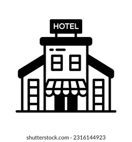 Beautifully designed icon of hotel, modern style vector of hotel building customizable and easy to use