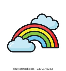 Beautifully designed icon of rainbow in editable style, premium icon
