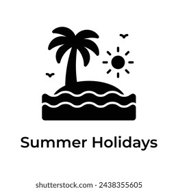 Schön gestaltetes Insel-Vektor-Design, Konzept-Ikone der Sommerferien, Reisen und Sommerferien